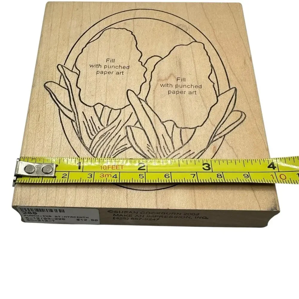VTG Large Rubber Stamp Hyacinth Floral 4 X 4.5 inch Punch Paper Crafts Scrapbook